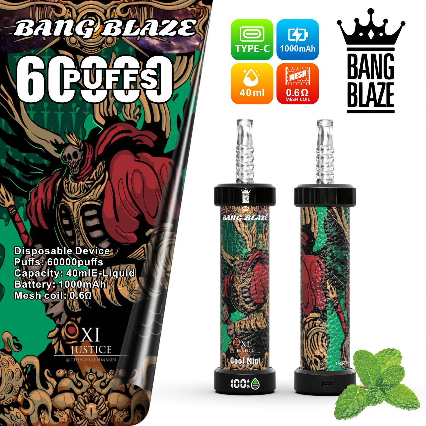 BANG Blaze 60K Puffs Disposable Vape - view 1 - Splyv Reserve
